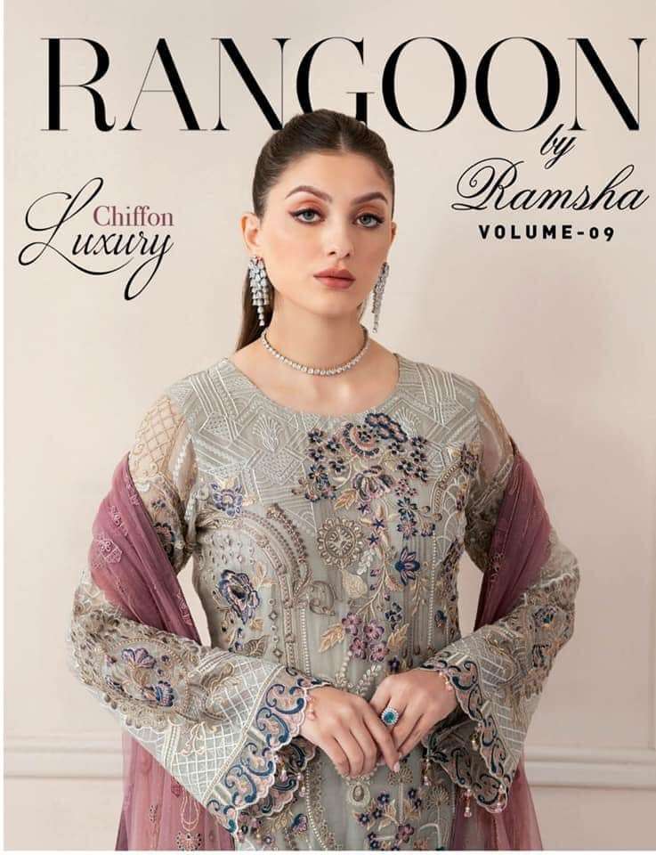 Ramsha Rangoon Vol 09 SEMI STITCHED